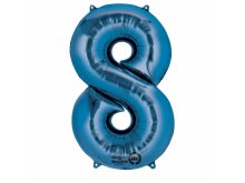 Folinis balionas "8", mėlynas (86cm)